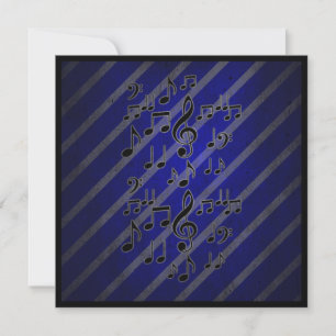 Blue Grunge Musiknoten individuelle Hochzeitseinla Einladung