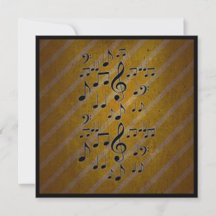 Blue Grunge Musiknoten individuelle Hochzeitseinla Einladung