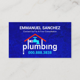 Blue Grunge Plumbing Zuhause Faucet Visitenkarte