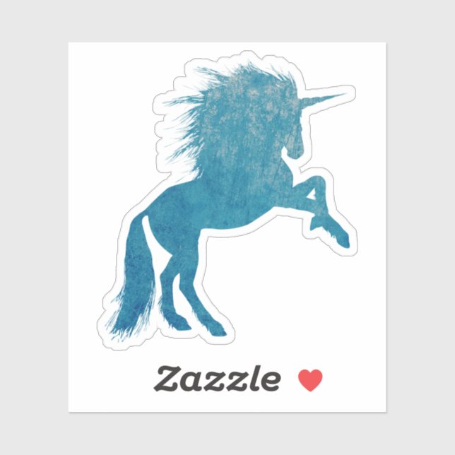 Blue Grunge Unicorn Aufkleber (Blatt)