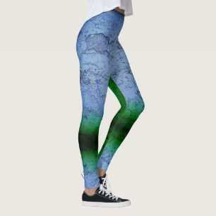 Blue & Grüntöne Abstrakt Leggings