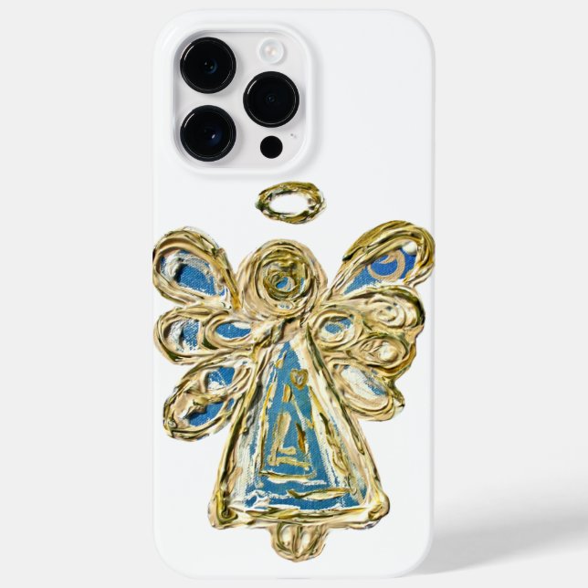 Blue Guardian Angel Art coque iphone personnalisé (Verso)