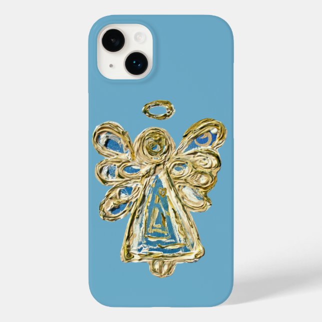 Blue Guardian Angel Art Custom iPhone Case (Rückseite)