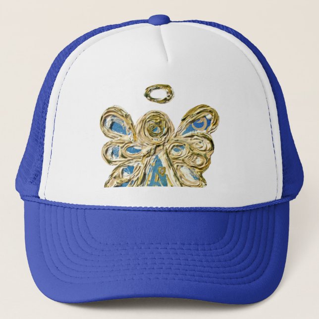 Blue Guardian Angel Custom Art Casquette ou Casque (Devant)