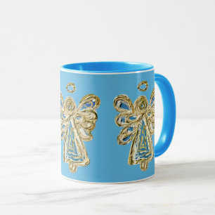 Blue Guardian Angel Custom Coffee Cup Tasse