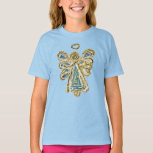 Blue Guardian Angel Custom Holiday Art T - Shirt