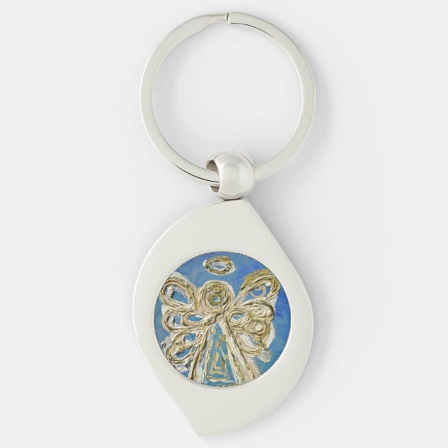 Blue Guardian Angel Custom Schlüsselanhängers Schlüsselanhänger (Vorderseite)