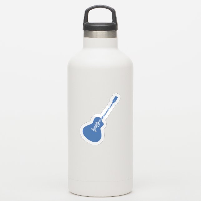 Blue Guitar Aufkleber (Wassserflasche)