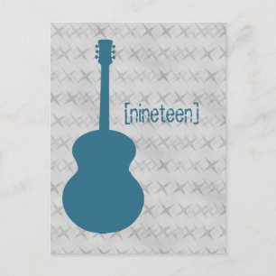 Blue Guitar Grunge Table Postcard Postkarte