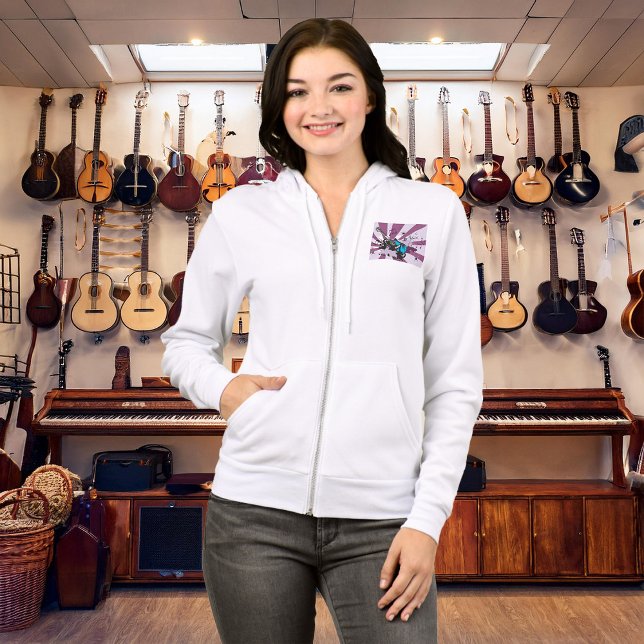 Blue Guitar Womens Full-Zip Hoodie (Von Creator hochgeladen)