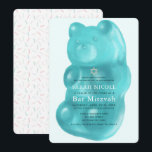 Blue Gummy Bär Girl Bat Mitzvah Einladung<br><div class="desc">Dieses niedliche Bat Mitzvah lädt mit einem helltürkisblauen Hintergrund und einem türkisblauen Gummibär zum Verweilen ein. Die Rückseite weist einen weißen Hintergrund mit Sprinklen auf. Personalisieren Sie es für Ihre Bedürfnisse. In meinem Geschäft finden Sie passende Produkte.</div>