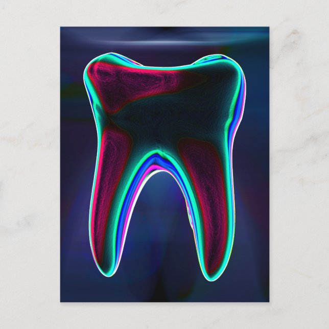 Blue Gwing Tooth Dental Art Postkarte (Vorderseite)