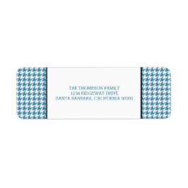 Blue Hahnentrittmuster Holiday Address Labels