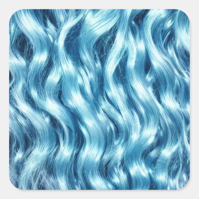 Blue Hair Background Square Aufkleber (Vorderseite)