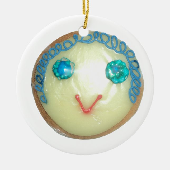 Blue Hair Emoji Art Print/Graphic Keramik Ornament (Vorne)