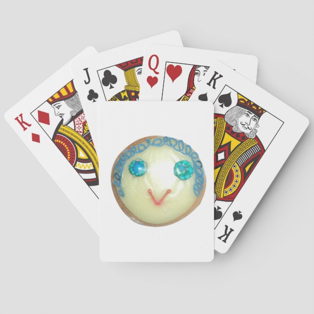 Blue Hair Emoji Art Print/Graphic Spielkarten (Rückseite)