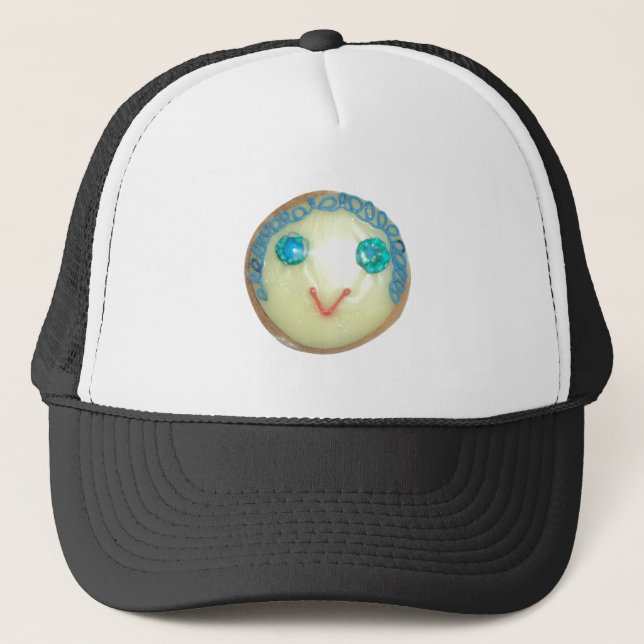 Blue Hair Emoji Art Print/Graphic Truckerkappe (Vorderseite)