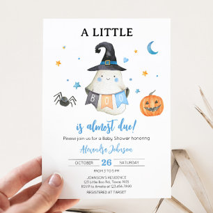 Blue Halloween Ghost Little Boo Baby Dusche Einladung