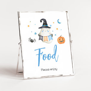 Blue Halloween Ghost Little Boo Baby Dusche Nahrun Poster
