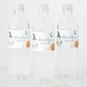 Blue Halloween Ghost Little Boo Flaschenetikett