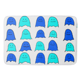 Blue Halloween Ghosts Badematte