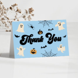 Blue Halloween Spooky Ghosts Baby Dusche Dankeskarte