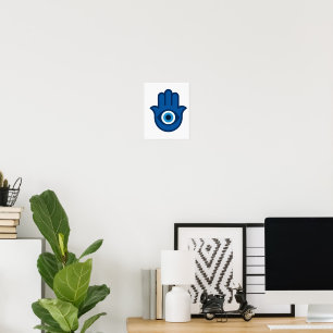 Blue Hamsa Hand - Friedliches Energiepaket Poster