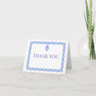 Blue Hamsa Handdesign Dankeschön Karte