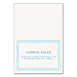 Blue Hand Dragezeichnete Squiggle Frame Food Label Tischnummer