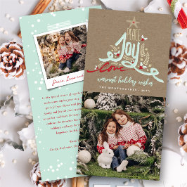 Blue Hand Drawn Peace Joy Liebe Kraft Rustikales F Feiertagskarte