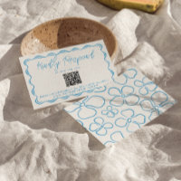 Blue Hand Drawn QR Code Hochzeit