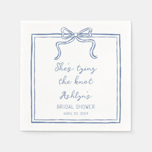 Blue Hand Drawn Sie bindet den Knoten Napkins Serviette