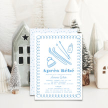 Blue Hand Gezeichnet Après Bébé Boy Baby Shower