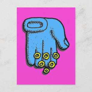 Blue Hand Segen Postkarte