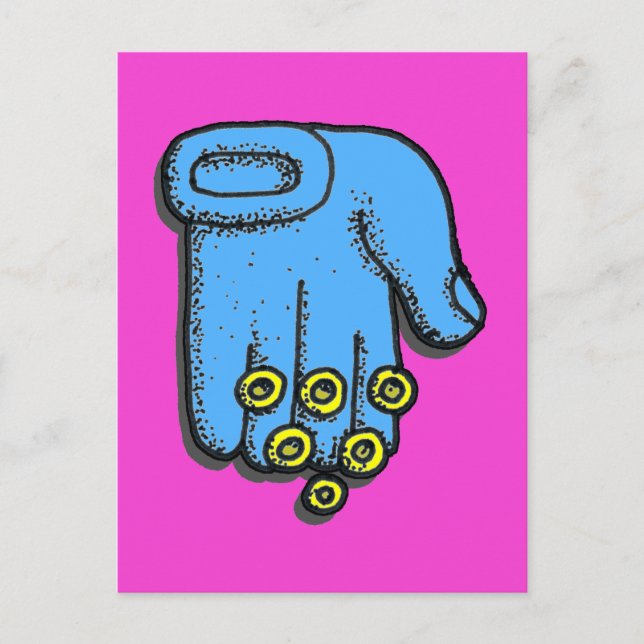 Blue Hand Segen Postkarte (Vorderseite)