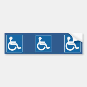 Blue Handicap Sign Autoaufkleber