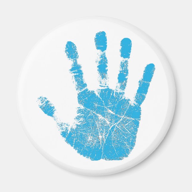 Blue Handprint Magnet (Vorne)