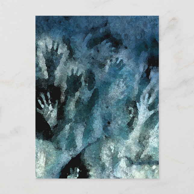 Blue Hands Postkarte (Vorderseite)