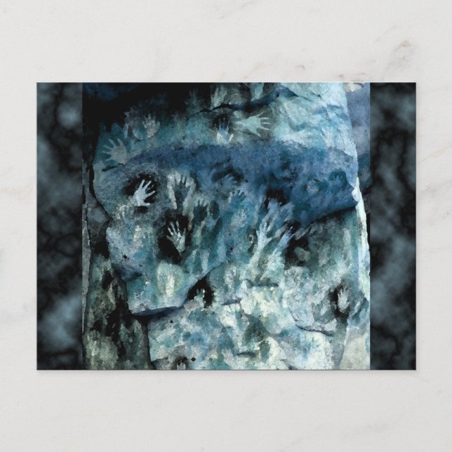 Blue Hands Postkarte (Vorderseite)