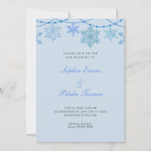 Blue Hanging Lights and Snowflakes Blue Wedding