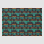 Blue Hanukkah Menorah Tissue Paper Seidenpapier<br><div class="desc">Ein festliches blaues Festival der Lichter Menorah Tissue für Geschenke von Hanukkah</div>