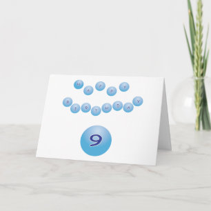 Blue Happy Birthday for Boy Age 9 Karte
