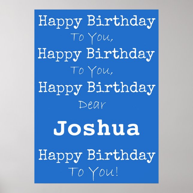 Blue Happy Birthday Poster (Vorne)