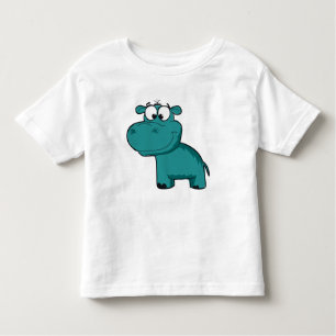 Blue Happy Hippo Kleinkind T-shirt
