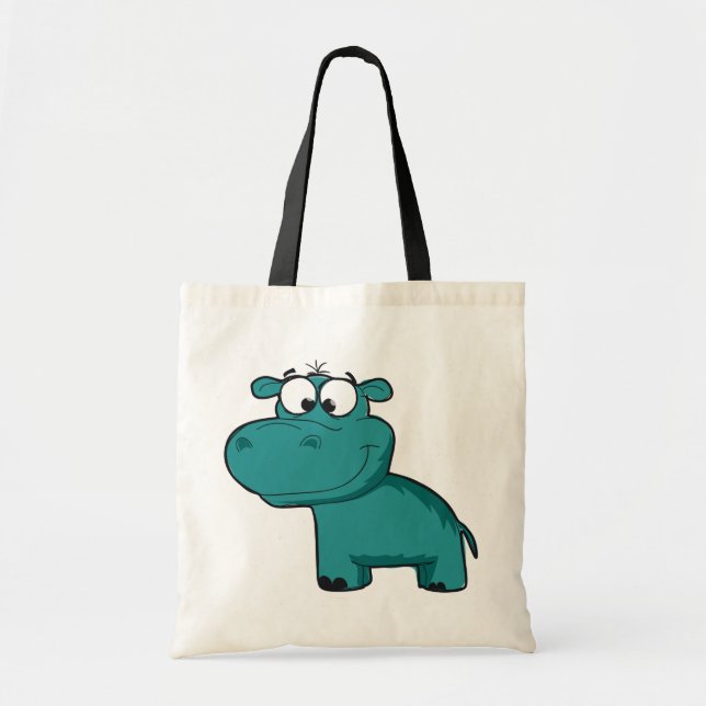 Blue Happy Hippo Tragetasche (Vorne)