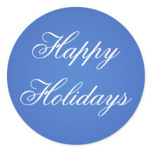 Blue Happy Holidays Weihnachten Umschlag Aufkleber