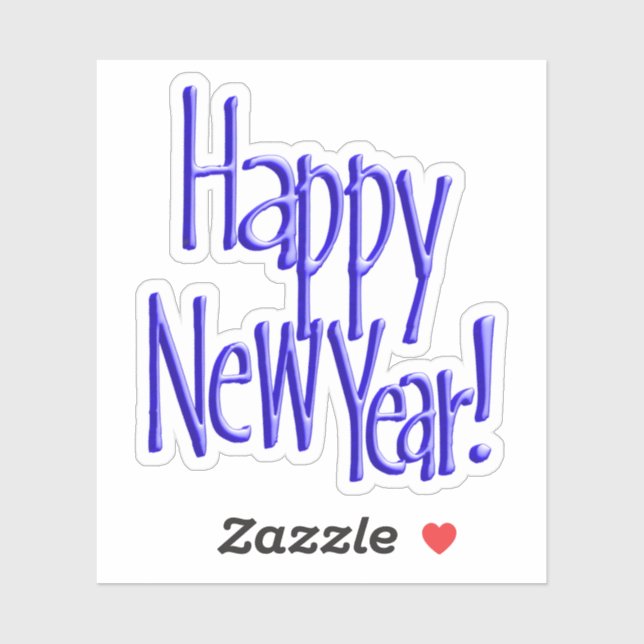Blue Happy New Year   Aufkleber (Blatt)