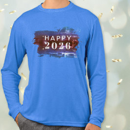Blue Happy New Year Holiday T - Shirt