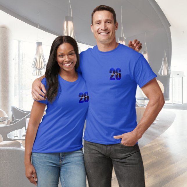 Blue Happy New Year T - Shirt (Blue Happy New Year T-Shirt)