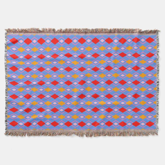 Blue Harlequin Knot Throw Blanket Decke (Vorderseite)